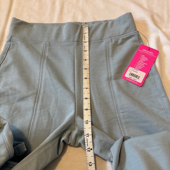 NEW Yogalicious Small Light Blue Terry Brush High Rise Flared Leg Pants Lounge - Picture 6 of 11